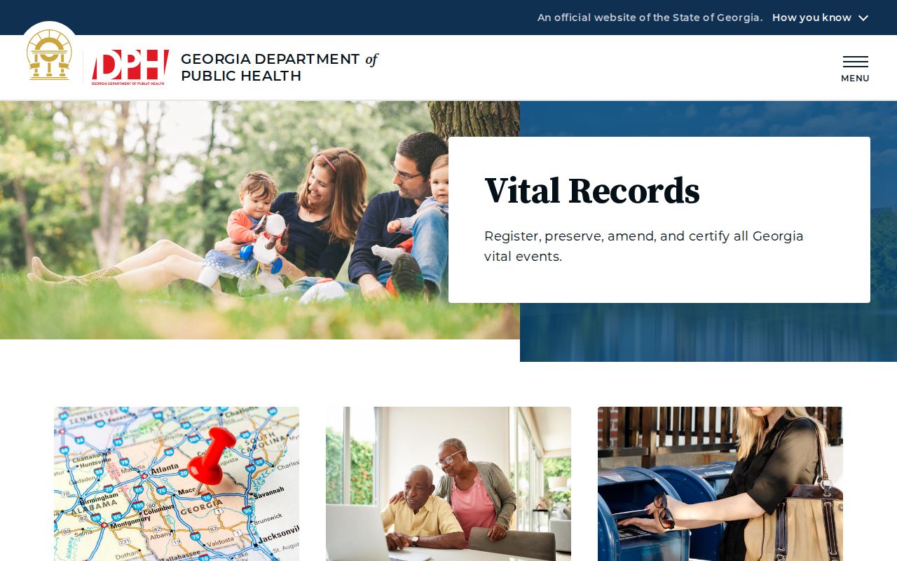 Georgia Vital Records hub referenced by the Snellville directory
