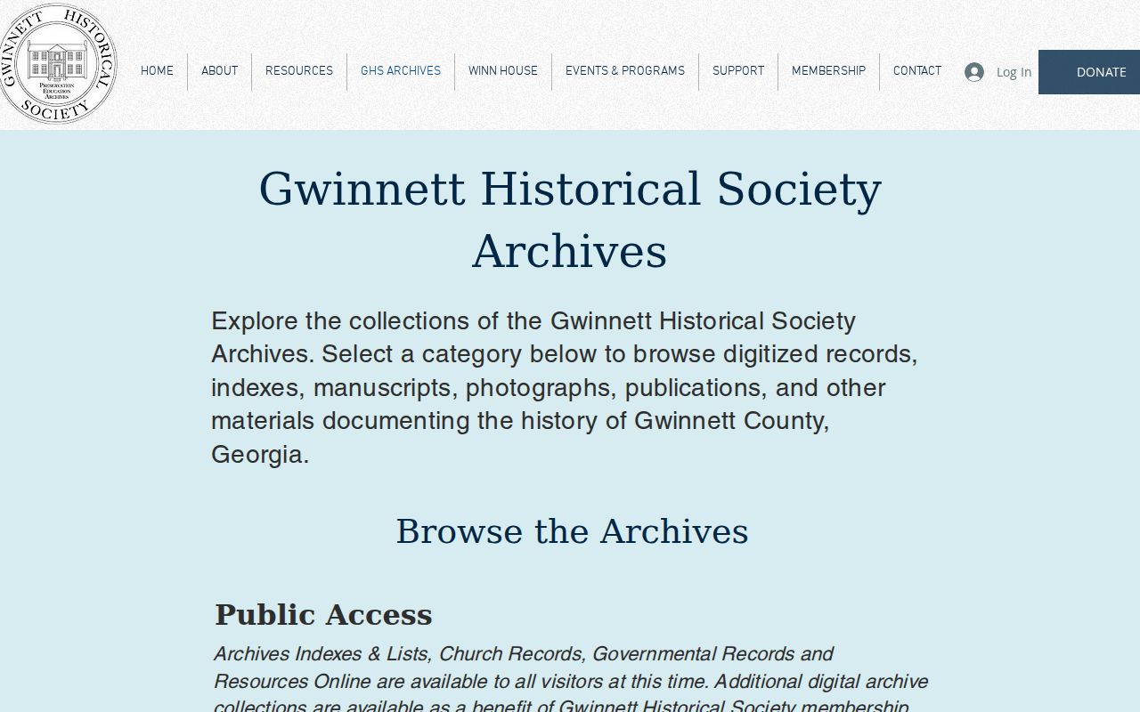 Gwinnett Historical Society archive page for Snellville family research