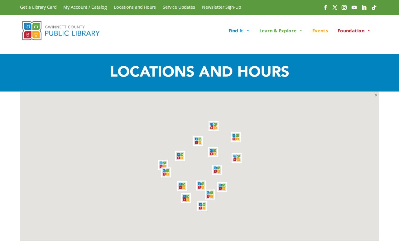 Gwinnett County Public Library locations and hours for Snellville directory research