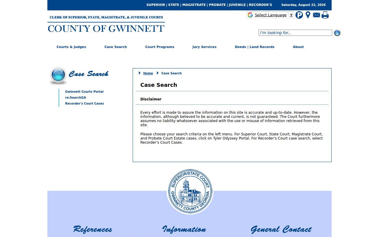 Gwinnett court case search gateway for Snellville name research