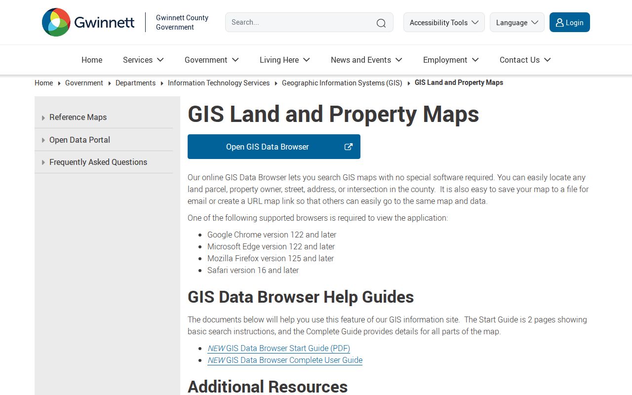 Gwinnett GIS Data Browser source for mapping Snellville parcels