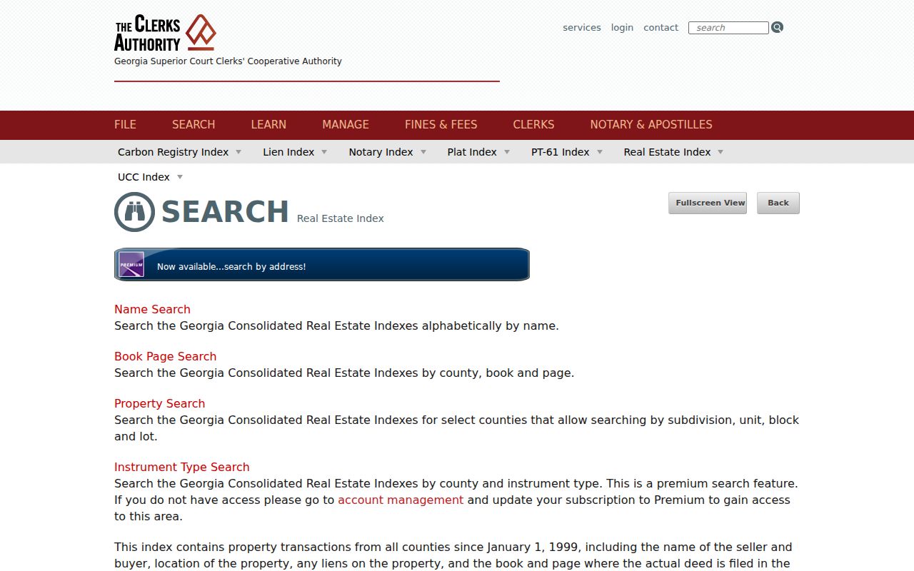 GSCCCA statewide real estate index used for Snellville deed research