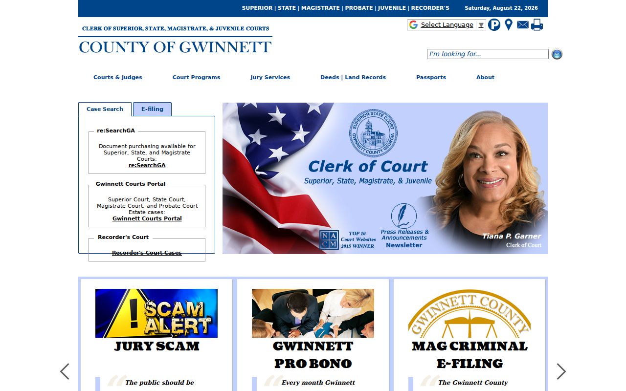 Gwinnett Courts gateway for official records connected to Snellville addresses