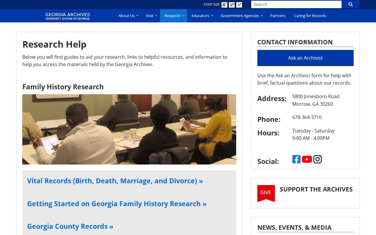 Georgia Archives research help for historical Snellville household records