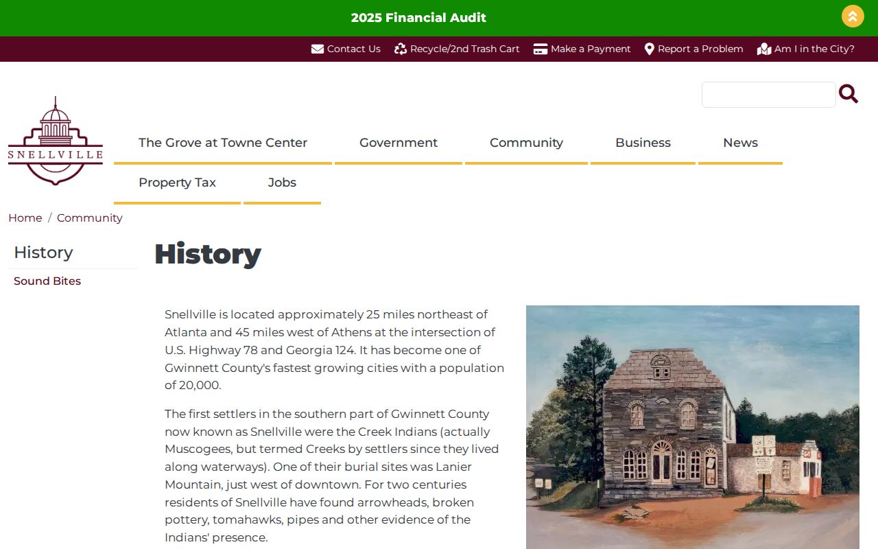 Official Snellville history resource for former household research
