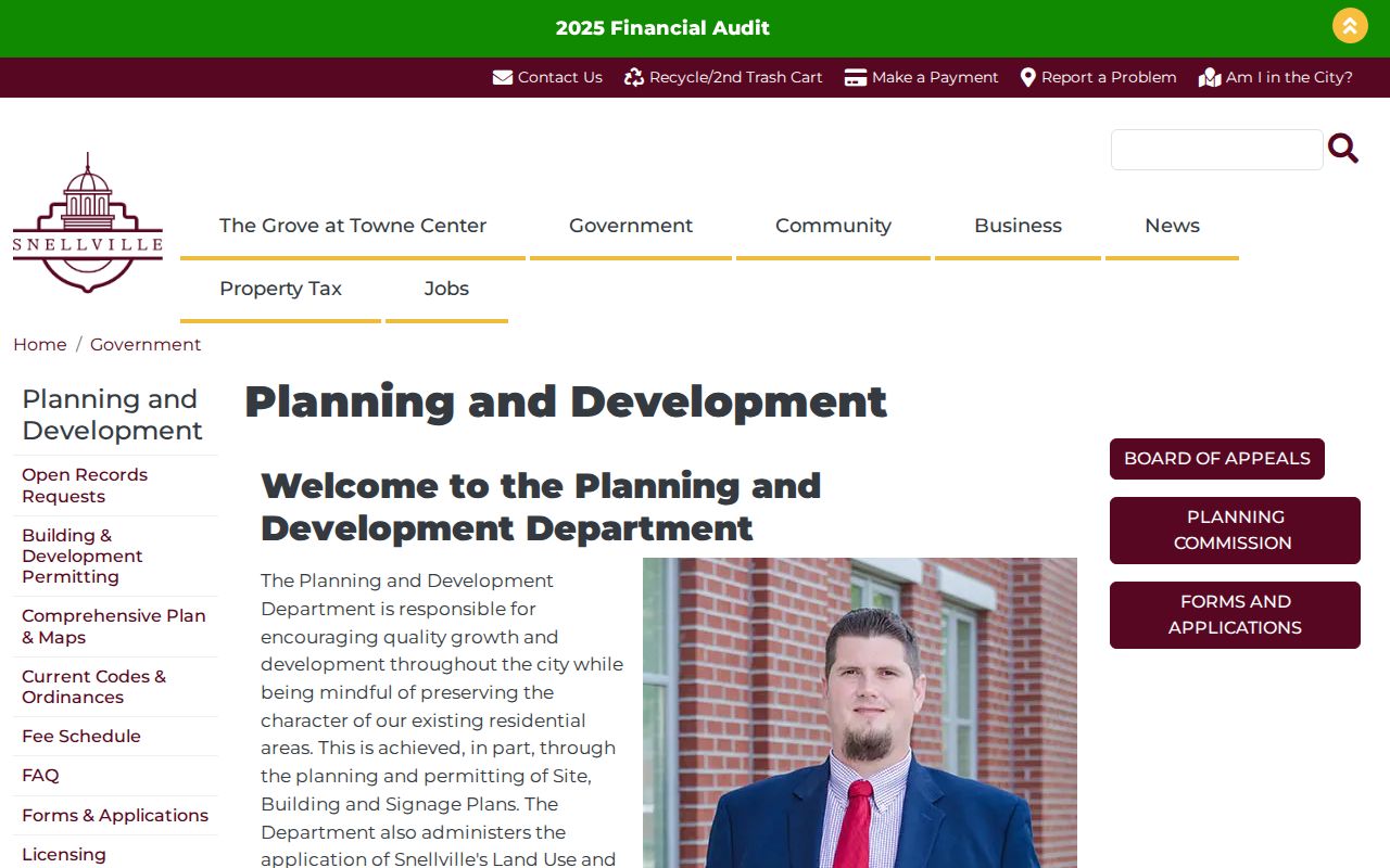 Snellville Planning and Development page for checking ZIP and city boundary records