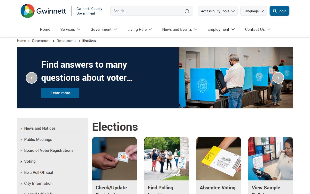 Gwinnett County elections page for ZIP and precinct research around Snellville